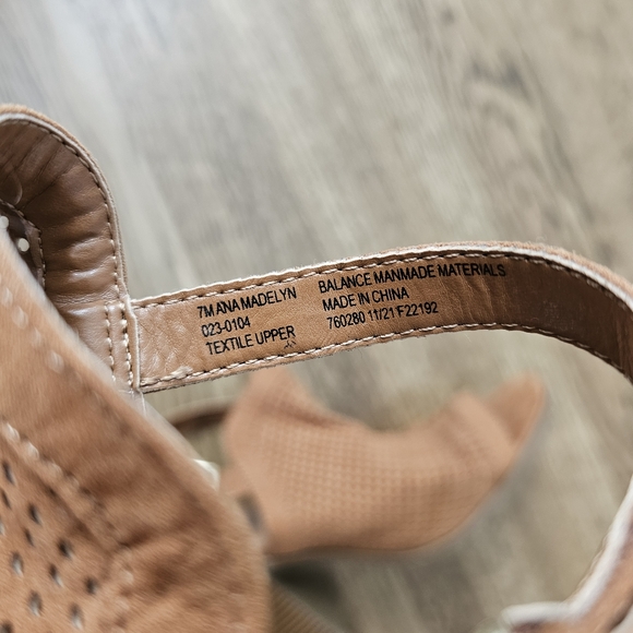 a.n.a Madelyn open toe slingback bootie sandals chunky block heel brown 7 - Picture 7 of 10